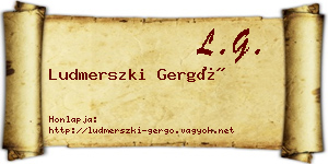 Ludmerszki Gergő névjegykártya